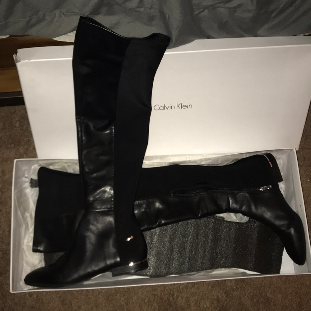 Calvin Klein over the knee leather boots
